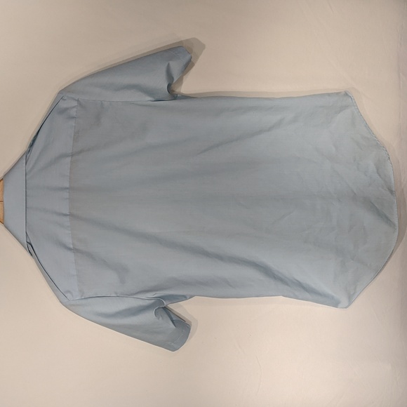 Vintage baby blue military button front shirt sleeved shirt - Picture 3 of 5